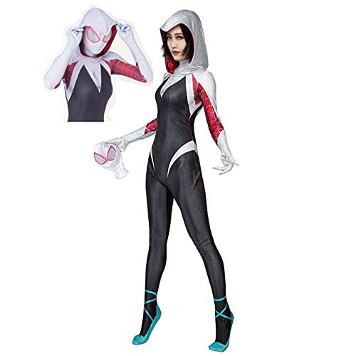  할로윈 용품N/W Gwen Stacy Cosplay Costume Female Lycra Spandex Cosplay Costumes Halloween