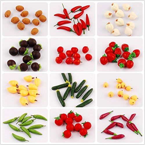  NW 1/12 Mini Fruits and Vegitable Dollhouse Decoration Play Food Set for Dollhouse Kitchen Decoration (20pcs)