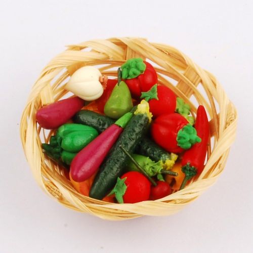  NW 1/12 Mini Fruits and Vegitable Dollhouse Decoration Play Food Set for Dollhouse Kitchen Decoration (20pcs)