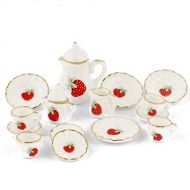 NW 1 Set 15 Pieces Ceramics Tea Cup Set Lovely Dollhouse Decoration Set Dollhouse Kitchen Accessories (#10)