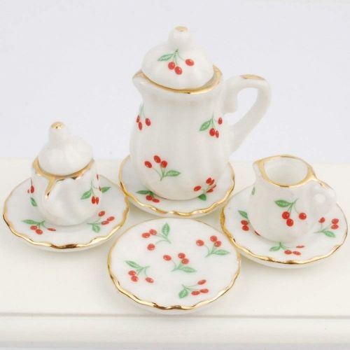  NW 1 Set 15 Pieces Ceramics Tea Cup Set Lovely Dollhouse Decoration Set Dollhouse Kitchen Accessories (#1)