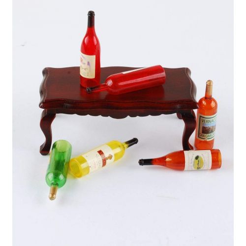  NWFashion 6PCS 1:12 Miniature Hollow Champagne Wine Bottle for Dollhouse Room Accessory