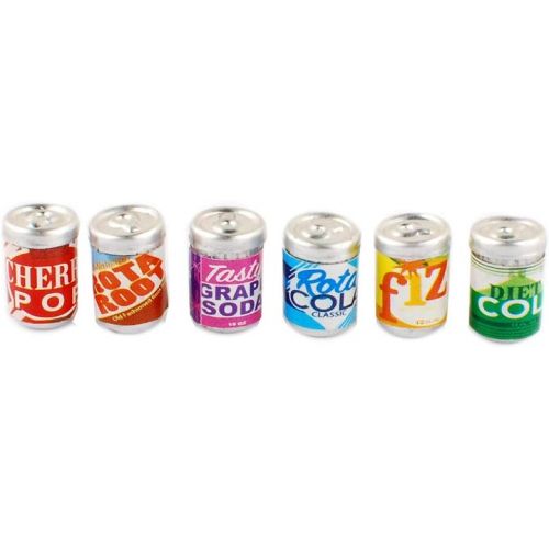  NWFashion Miniature Steel Soda Cans, Dollhouse Party Home Decor (6pcs)