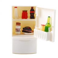 NWFashion Miniature Dollhouse Room Kitchen Furniture White Refrigerator