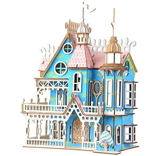  NWFashion Wooden Dream Dollhouse DIY Kits Miniature Doll House (Color Dream House)