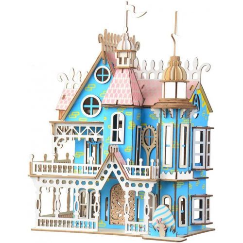  NWFashion Wooden Dream Dollhouse DIY Kits Miniature Doll House (Color Dream House)