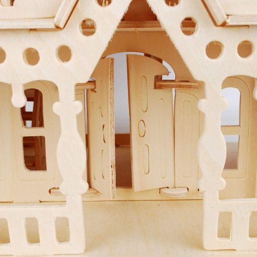  NWFashion Childrens 17 2 Floors with Furnitures Lights DIY Kits Assemble Miniature Wooden Dollhouse(Sunshine Alice)