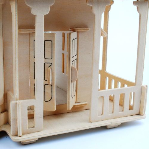  NWFashion Childrens 17 2 Floors with Furnitures Lights DIY Kits Assemble Miniature Wooden Dollhouse(Sunshine Alice)