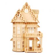 NWFashion 17 Wooden Dream Dollhouse 2 Floors with Furnitures DIY Kits Miniature Doll House (Gothic Furnitures Sets)