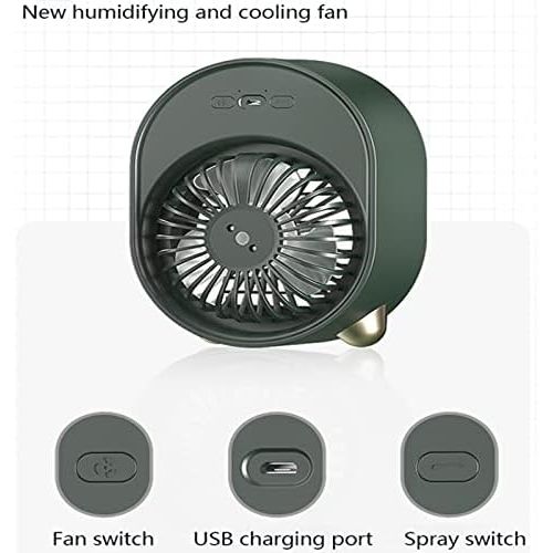  NXqilixiang Portable Air Conditioner Small Fan, Desktop Cooling Fan, Mini Evaporative Cooler Is Suitable For Room, Home, Office, Dormitory Sterilizer, Humidifier And Purifier (green)