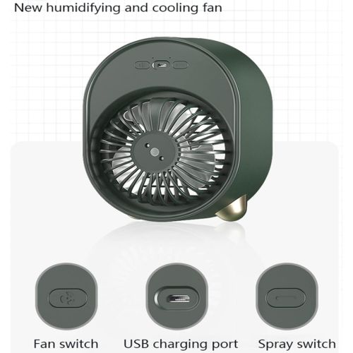  NXqilixiang Portable Air Conditioner Small Fan, Desktop Cooling Fan, Mini Evaporative Cooler Is Suitable For Room, Home, Office, Dormitory Sterilizer, Humidifier And Purifier (green)
