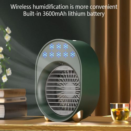  NXqilixiang Portable Air Conditioner Small Fan, Desktop Cooling Fan, Mini Evaporative Cooler Is Suitable For Room, Home, Office, Dormitory Sterilizer, Humidifier And Purifier (green)