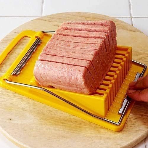  [아마존베스트]N/Y Slicer Cuts Spam, Luncheon Meat, Boiled Eggs Ham Into 11 Neat And Equal Slices Without Mashing (Only Suits Soft Cheese)