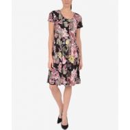 NY Collection Printed Pleated Dress