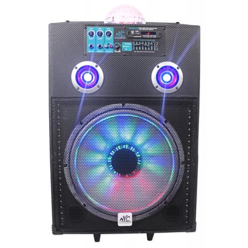  NYC Acoustics N15AR 15 600w Rechargeable Powered Bluetooth Party Speaker with Mic