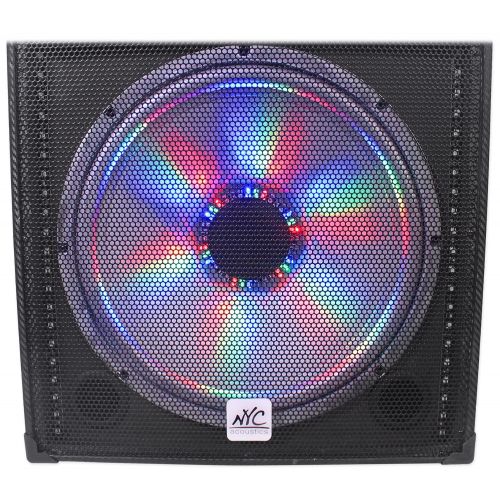  NYC Acoustics N15AR 15 600w Rechargeable Powered Bluetooth Party Speaker with Mic