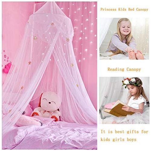  [아마존베스트]NYDECOR Mosquito Net Bed Canopy Netting Curtains Princess Stars Indoor Outdoor Dome Play Reading Nook Tent for Girls Boys Kids,White