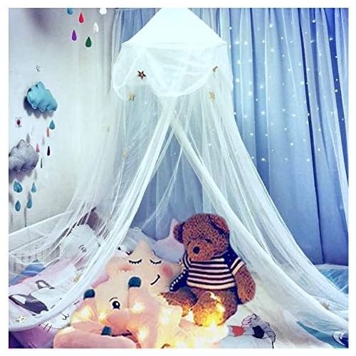  [아마존베스트]NYDECOR Mosquito Net Bed Canopy Netting Curtains Princess Stars Indoor Outdoor Dome Play Reading Nook Tent for Girls Boys Kids,White