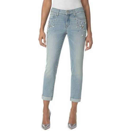  NYDJ Embellished Roll-Cuff Boyfriend Jeans in Westland