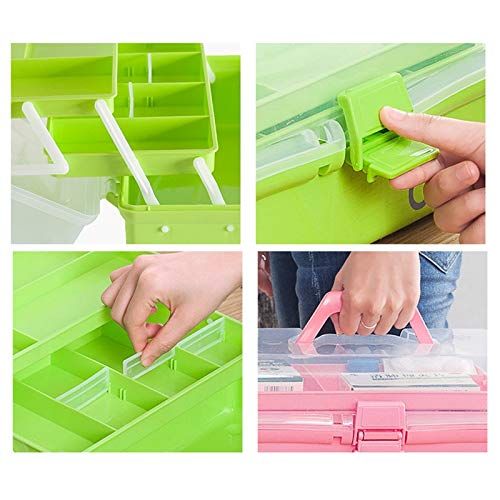  NYDZDM First aid kit Storage Box, Household Portable Pill Drug Medical Storage Box Organizer for Home, Travel, Camping, Office (Color : Green)