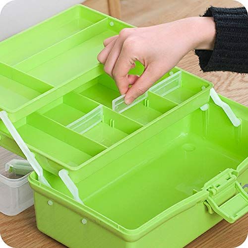  NYDZDM First aid kit Storage Box, Household Portable Pill Drug Medical Storage Box Organizer for Home, Travel, Camping, Office (Color : Green)