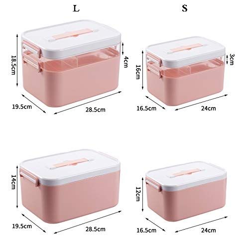  NYDZDM First aid kit NYDZDM First Aid Box Medicine Chest Organiser, Household Plastic Medical Box Storage Box - 4 (Color : Double Layer, Size : M)