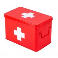 NYDZDM First aid kit NYDZDM Metal Medicine Box Home First Aid Box, Household Medical Kit Suitcase, Child Emergency Medical Kit (Color : Red)