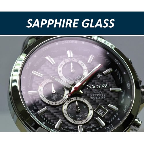  NYSW | Grand Hybrid SmartWatch - Mechanical Day - Sapphire Glass -Solid Steel Band - Stunning Second-Hand & More (SH-06)