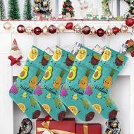 NZOOHY Cute Cartoon Fruit Personalized Christmas Stocking with Name, Custom Decoration Fireplace Hanging Stockings for Family Ornaments