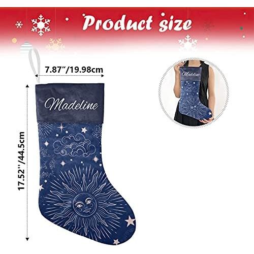  NZOOHY Space Galaxy Zodiac Star Christmas Stocking Custom Sock, Fireplace Hanging Stockings with Name Family Holiday Party Decor