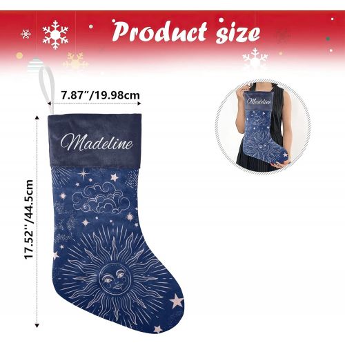  NZOOHY Space Galaxy Zodiac Star Christmas Stocking Custom Sock, Fireplace Hanging Stockings with Name Family Holiday Party Decor