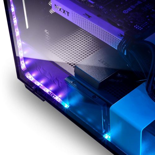  NZXT - LED Strips - AH-2SA30-D1 - x2 300mm RGB LED Lighting Strips - Magnetic and Double-Sided Tape  Simple Installation - Immersive Desktop Lighting System  PC Case Lighting Acc