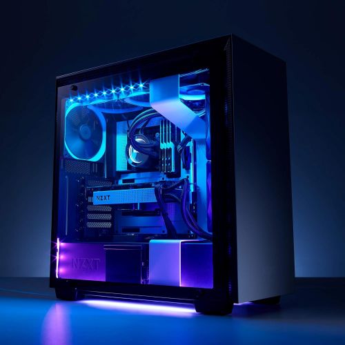  NZXT - LED Strips - AH-2SA30-D1 - x2 300mm RGB LED Lighting Strips - Magnetic and Double-Sided Tape  Simple Installation - Immersive Desktop Lighting System  PC Case Lighting Acc
