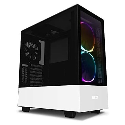  NZXT H510 Elite - CA-H510E-W1 - Premium Mid-Tower ATX Case PC Gaming Case - Dual-Tempered Glass Panel - Front I/O USB Type-C Port - Vertical GPU Mount - Integrated RGB Lighting - W