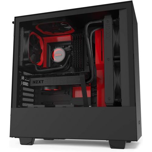  [아마존베스트]NZXT H510 - CA-H510B-BR - Compact ATX Mid-Tower PC Gaming Case - Front I/O USB Type-C Port - Tempered Glass Side Panel - Cable Management System - Water-Cooling Ready - Black/Red