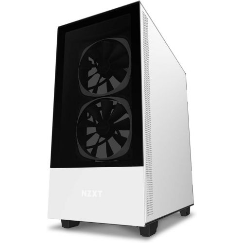  [아마존베스트]NZXT H510 Elite - CA-H510E-W1 - Premium Mid-Tower ATX Case PC Gaming Case - Dual-Tempered Glass Panel - Front I/O USB Type-C Port - Vertical GPU Mount - Integrated RGB Lighting - W