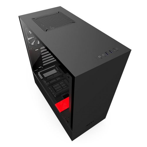  NZXT H500i - Compact ATX Mid-Tower PC Gaming Case - RGB Lighting and Fan Control - CAM-Powered Smart Device - Tempered Glass Panel - Enhanced Cable Management System  Water-Coolin