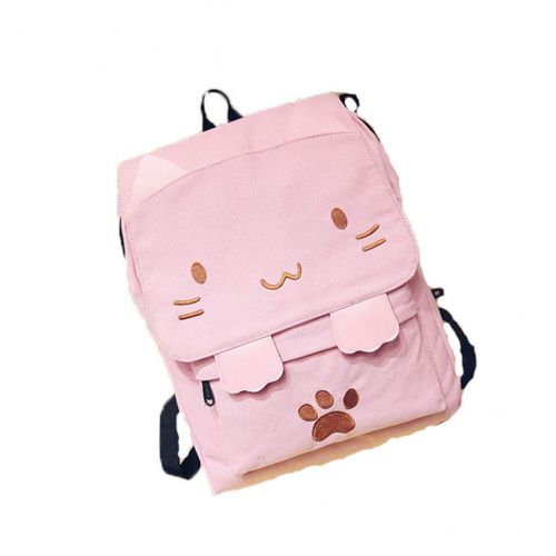  NaOHshp Japanese Style Cute Cat Print Backpack Daily Traval Daypack For Teen Girls Women