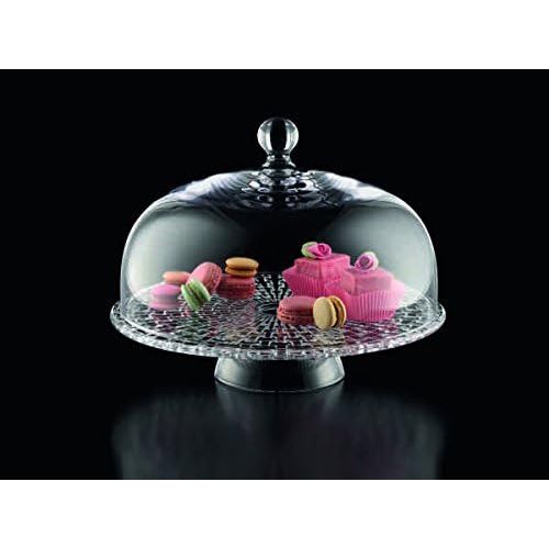  Nachtmann 99528 Bossa Nova Tea Time Footed Cake Plate with Dome, Clear