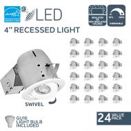 Nadair 4 Swivel Dimmable 24 Pack Recessed Light, LED Bulb Included, White, Piece - CP378L-GU24WH