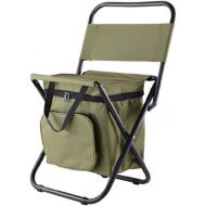 Nadalan Outdoor Folding Chairs Fishing Chair/Portable Camping Stool/Foldable Chair with Double Layer Oxford Fabric Cooler Bag for Fishing/Beach/Camping/House/Outing