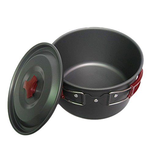  Nadalan Camping Pot Aluminum Alloy Oxidation Pots Cookware Single Pot 3L for Outdoor Activity