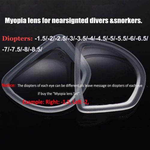  NadamuSun nadamuSun Tauchmaske kurzsichtig NEARSIGHTED Myopie Tauch Schnorchel Optical Corrective Lenses Customized-BlackYellow