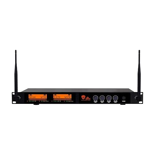  Nady DW-44 Quad Digital Wireless Handheld, Lapel & Headset Microphone System - Ultra-Low Latency with QPSK Modulation - Four XLR and Mixed 1/4” outputs - Fixed Frequency