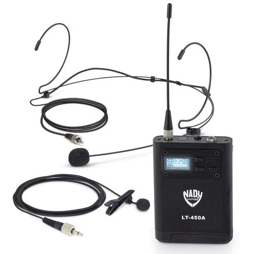  Nady D-450-LT-HM10 Four-Person Digital Wireless System with Black Lavalier & Black Headset Mics (515 to 598 MHz)