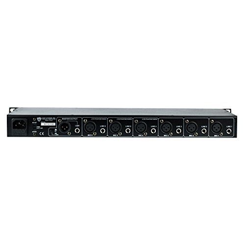 Nady NADY RMX-6 6 channel Rackmount Mono MicrophoneLine mixer with phantom power and master tone controls - XLR and ¼” inputs and outputs