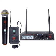 Nady U-2100 Dual Combo HT-LT 200-Channel UHF Wireless Handheld and Lavalier Microphone System