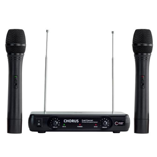  Nady CenterStage Chorus Dual Wireless Handheld Microphone System- Easy Setup- Karaoke, Performance, Presentation