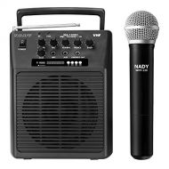 Nady WA-120BT HT Wireless Portable compact P.A full-range speaker system with built-in amplifier, BLUETOOTH, mp3 player, mixer, handheld wireless microphone with rechargeable batte