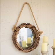 Nagina International Hanging Rope & Driftwood Wall Mirror